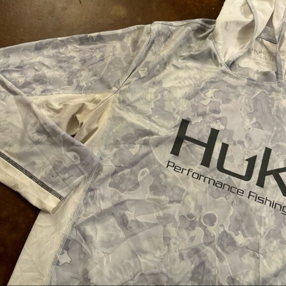 HUK Fishing Lightweight Hoodie Men’s Performance Pullover Medium - Picture 3 of 8